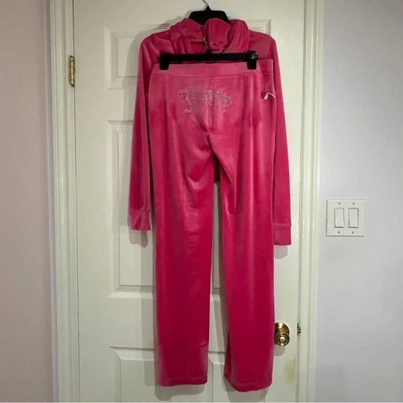 NWT Juicy Couture OG Big Bling Velour Hoodie and Pants Set in Hot P… - Picture 3 of 8